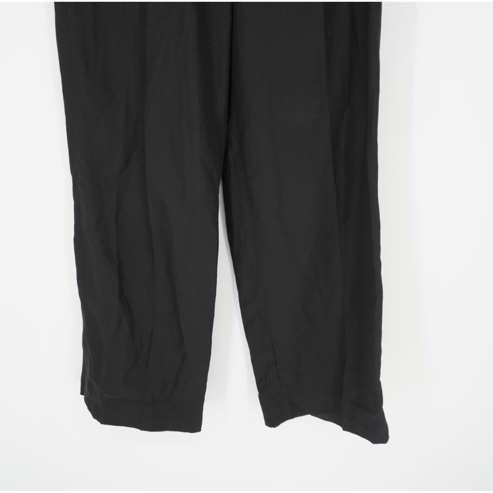 COS Black Wide‎ Leg Trousers Lyocell Linen Blend High Waisted Pants Size 2 - Picture 12 of 15